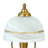 Retro lampa stołowa Flossi szklana do sypialni vintage brąz biała OUTLET