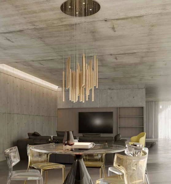 LAMPA wisząca ORGANIC P0175D Maxlight metalowa OPRAWA tuby LED 45W 3000K zwis sople chrom