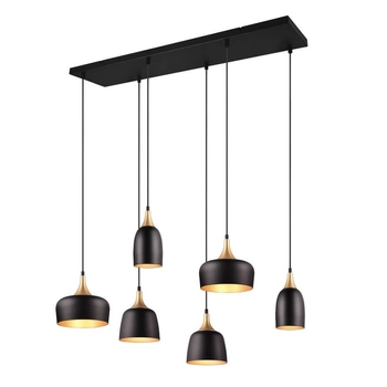 Wisząca salonowa lampa CHIRAZ 310500632 Trio metalowa czarny złoty