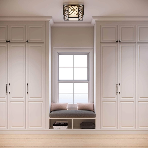 Przysufitowa lampa Remy FE-REMY-F Feiss kwadratowa brązowy złoty