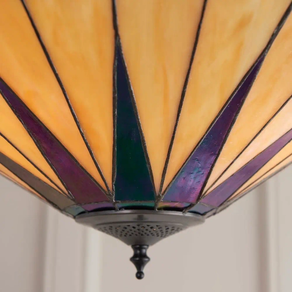 Witrażowa lampa sufitowa Dark star 64043 szklana tiffany czarna brązowa