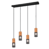 Loftowa lampa wisząca Tosh 304300432 metalowa czarna brązowa