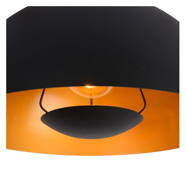LAMPA wisząca SIEMON 45496/01/30 Lucide metalowa OPRAWA zwis kopuła czarny