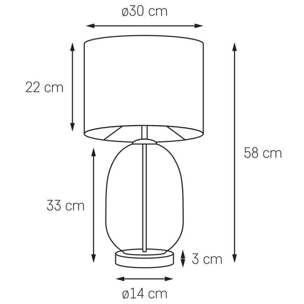Stołowa LAMPKA stojaca SALVADOR 41044108 Kaspa klasyczna LAMPA biurkowa abażurowa szklana przydymiony - szary