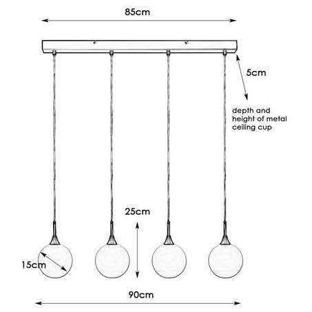 Wisząca LAMPA modernistyczna QUATTRO 107869 Markslojd loftowa OPRAWA zwis szklane kule balls nikiel białe