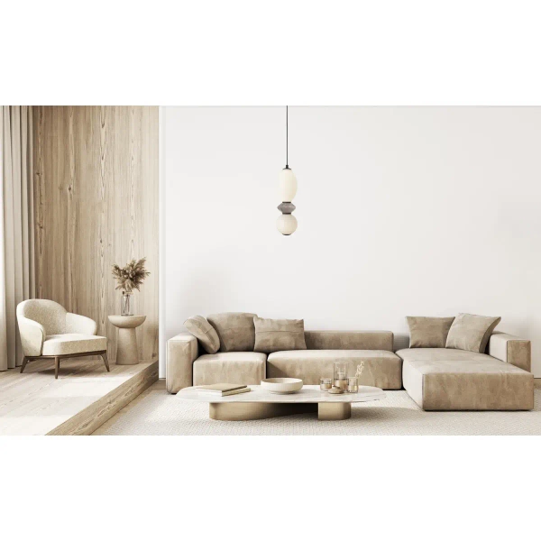 Szklany żyrandol Balos PND-94921-2B-BK LED 12W 3000K brązowy czarny