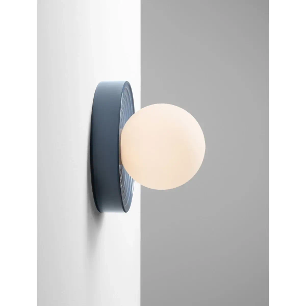 Porcelanowa lampa ścienna MALVANO LE45262 do salonu okrągła niebieska