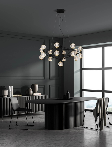 Modernistyczna lampa wisząca BOYA LE42740 LED 78W 3200K do holu czarna