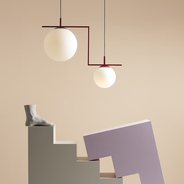 Wisząca lampa do jadalni Zac 1038H15_2 Aldex kulki czerwona