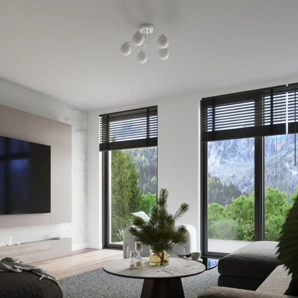 Żyrandol do sypialni ASTRAL SL.1660 okrągły szklany biały