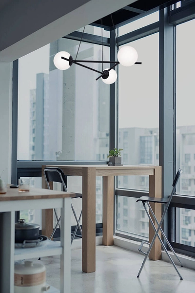 Lampa wisząca Arton K-4966 z kulistymi kloszami biała czarna