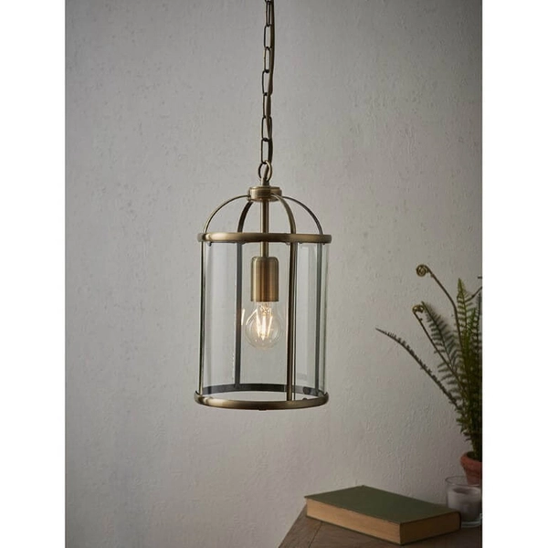 Klasyczna lampa wisząca Lambeth 69454 Endon łańcuch kopuła mosiądz