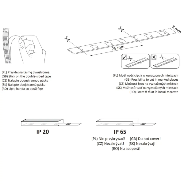 Ledowa taśma 18W 4000K 315359 Polux z zasilaczem 2m 1650lm czarna