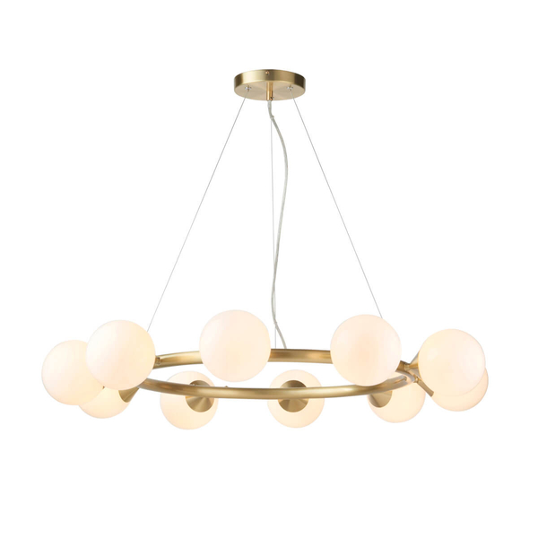 Molekułowa lampa wisząca L&-1106008 nad stół mosiądz biały
