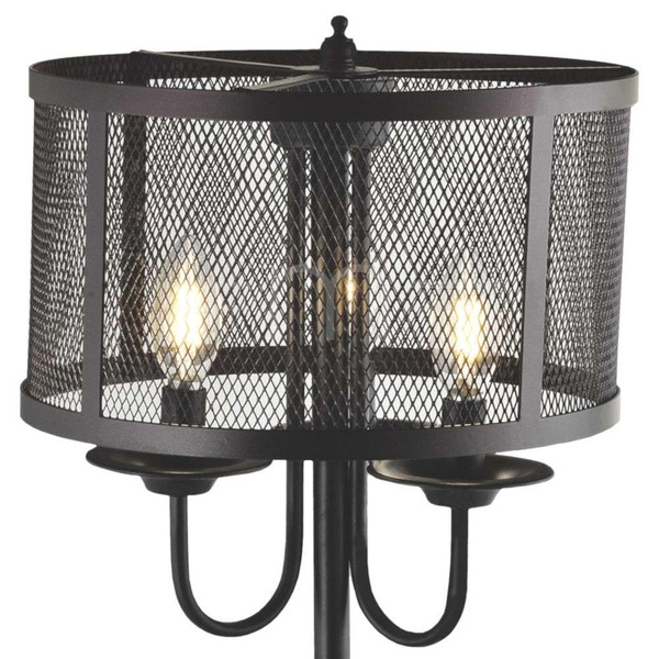 Nocna LAMPKA stojąca SOHO 310859 Polux okrągła LAMPA stołowa siatka loft czarna