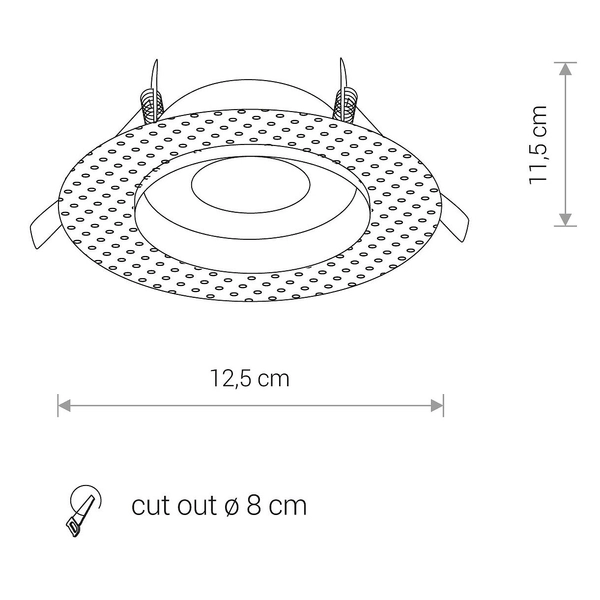 Schodowa lampa czarna Echo 8372 okrągły wpust punktowy metalowy