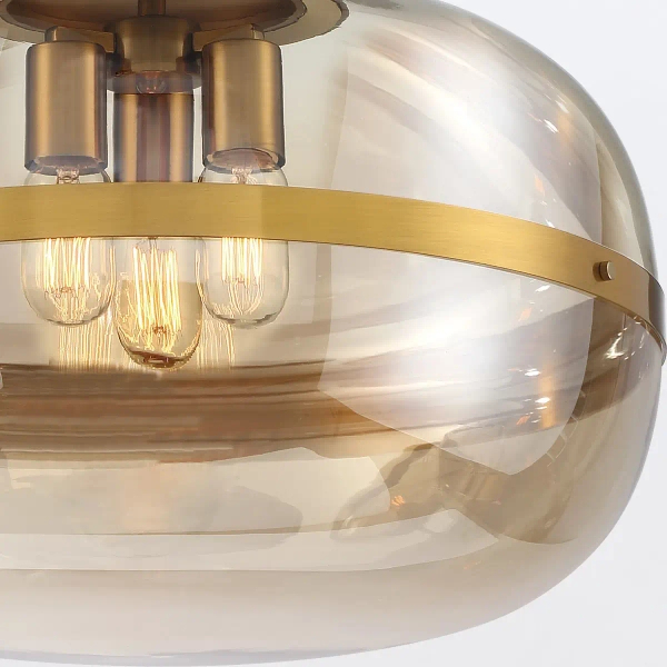 Wisząca lampa retro Nottingham QN-NOTTINGHAM-3P-AB złoty przezroczysty