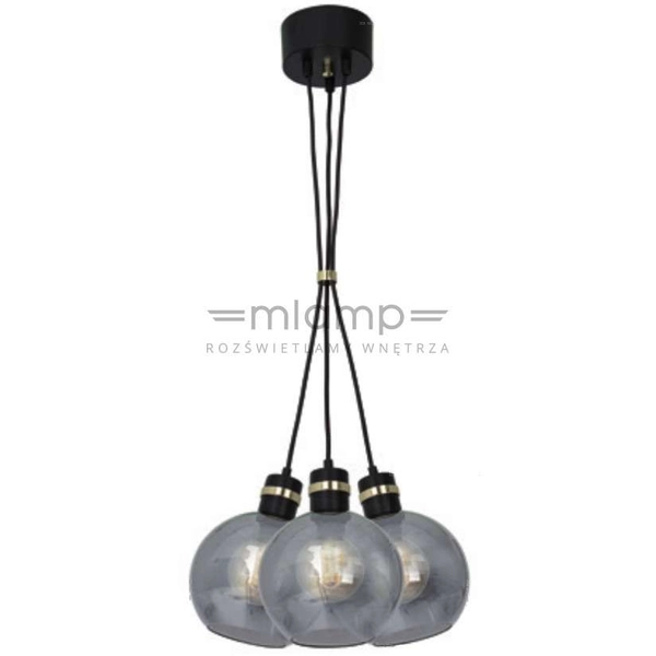 Wisząca LAMPA loftowa OMEGA MLP6532 Milagro szklana OPRAWA industrialny ZWIS kule balls czarne przezroczyste