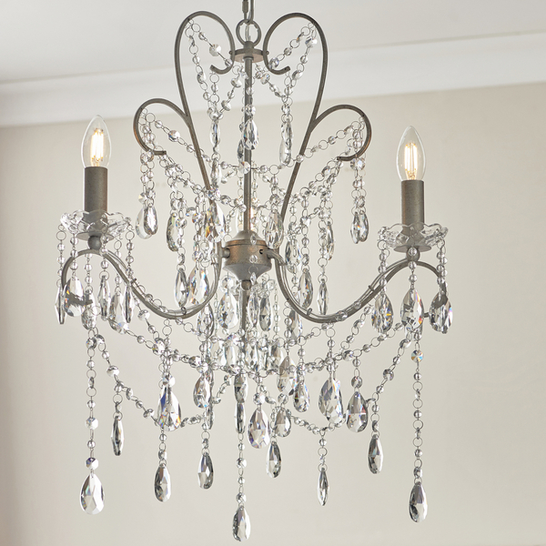 Żyrandol z kryształkami L&-195524 Light& pałacowy na łańcuchu srebrny
