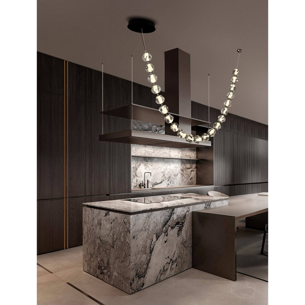Wisząca lampa CHEPEN LE44424 LED 91W 3000K łańcuch czarny chrom