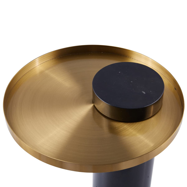 Industrialny stolik kawowy COLUMN DP-FA1 black gold Step marmur stal czarny złoty
