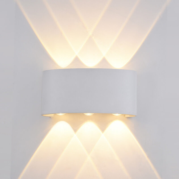 Zaokrąglona lampa do ogrodu Ortelo LED 6W kinkiet biały