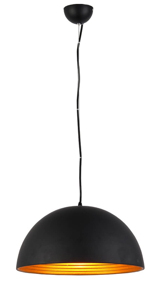 Metalowa lampa wisząca Modena loft kopuła czarna złota