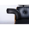 Wypoczynkowy fotel Lounge KH1501100140 z podnóżkiem czarny orzech