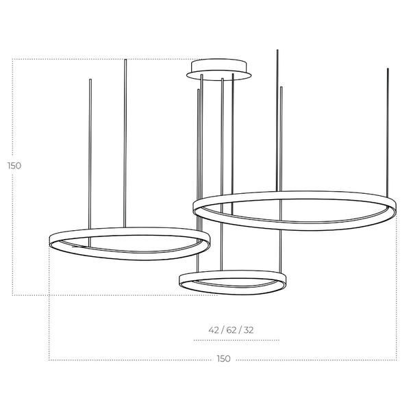 Potrójna lampa wisząca AMANDA AZ5774 Azzardo LED 170W 3000-6000K czarny