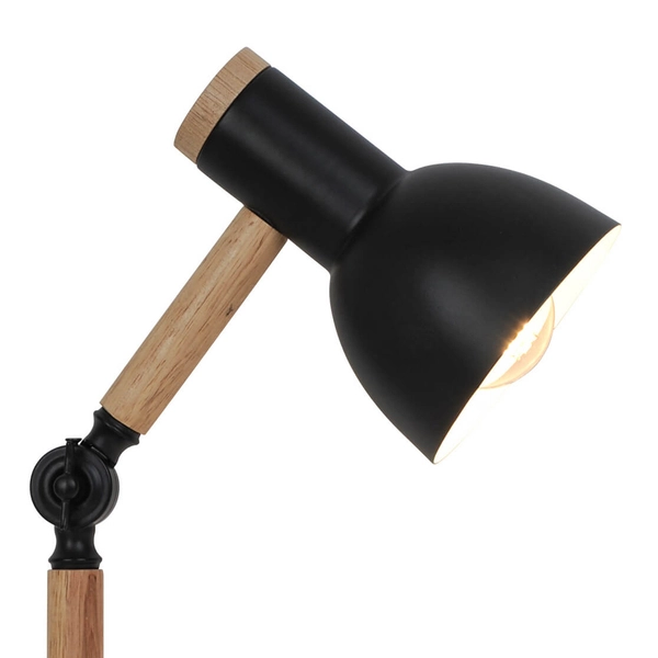 Biurkowa lampka Balbo T22004B-BL Zumaline regulacja drewniany czarny