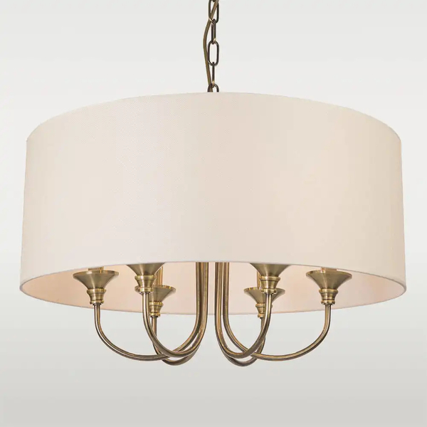 Klasyczna LAMPA wisząca ABU DHABI P06871BR-WH Cosmolight okrągły zwis do sypialni biały
