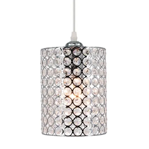 Okrągła lampa wisząca 5010/1 8C z kryształkami chrom