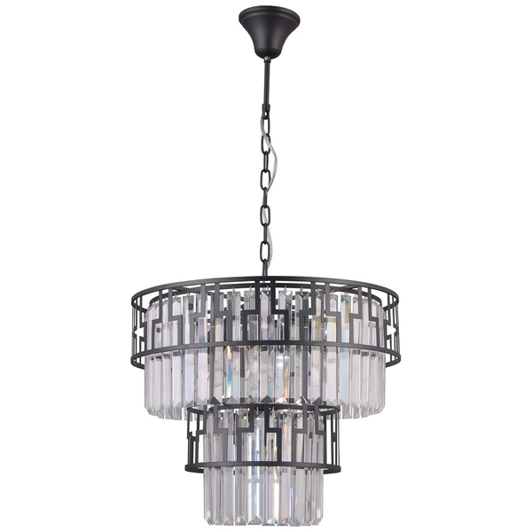 Żyrandol LAMPA wisząca FILIP PND-43493-7A Italux glamour OPRAWA kryształowy ZWIS crystal przezroczysta czarna