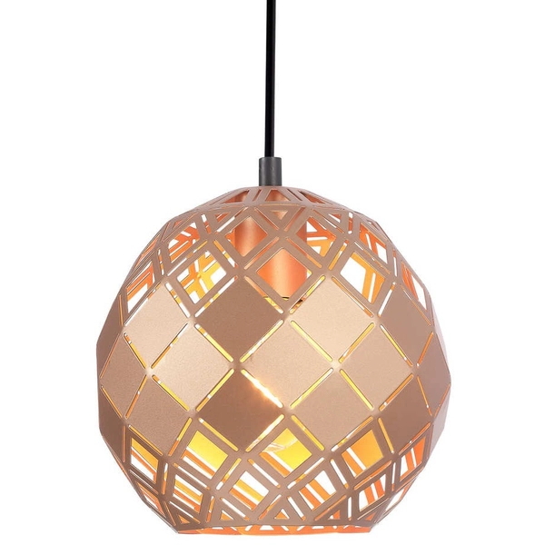 Wisząca LAMPA geometryczna PAULELA PND-34221-1S-GD Italux ażurowy ZWIS do sypialni złoty