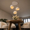 Skandynawska lampa wisząca OSTIA 1744 biała 3xE27 potrójna do salonu