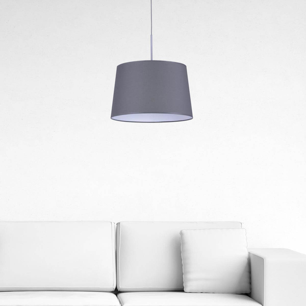 Wisząca lampa z abażurem Remi Gray K-4370 Kaja materiałowa szara