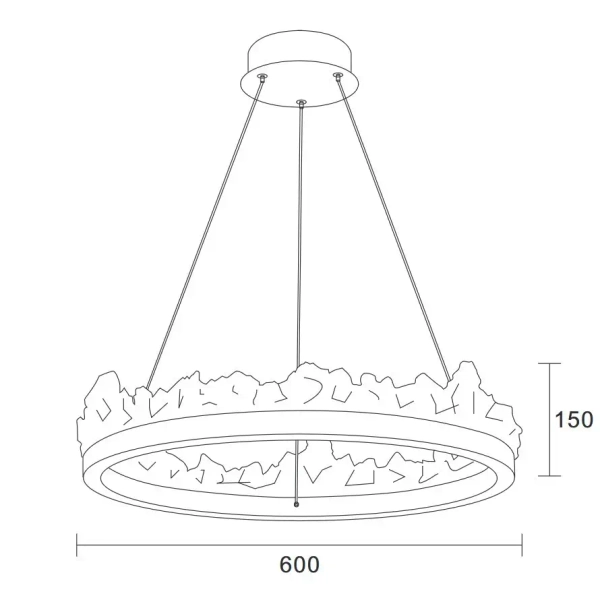Pierścieniowa lampa wisząca Montana ST-6490P/1 LED 26W 3000K ring złoty