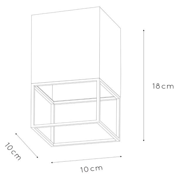 Industrialna lampka sufitowa RIXT 21120/01/30 Lucide prostokąt czarny złoty