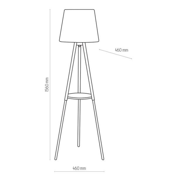 Lampa podłogowa abażurowa Vaio 698 skandynawska biała drewniana