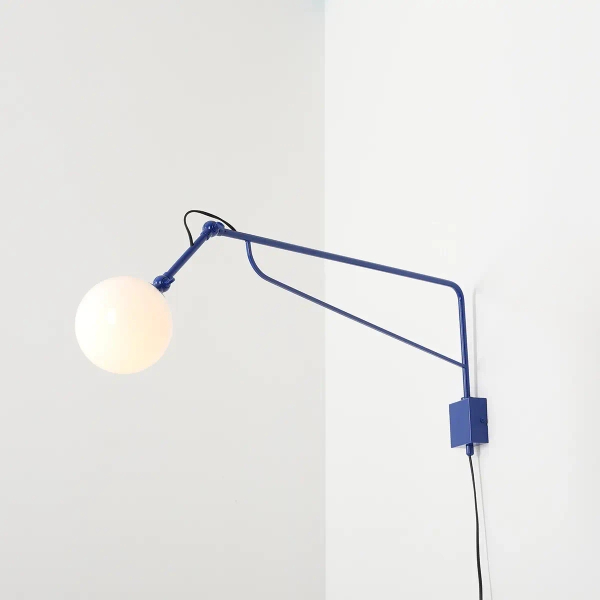 Kulista lampa ścienna SOHO 1105C25_D okrągła szklana kobaltowa