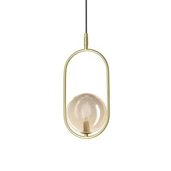 Szklana lampa wisząca CORDEL złota 31-44099 1xG9 kulista nad stół