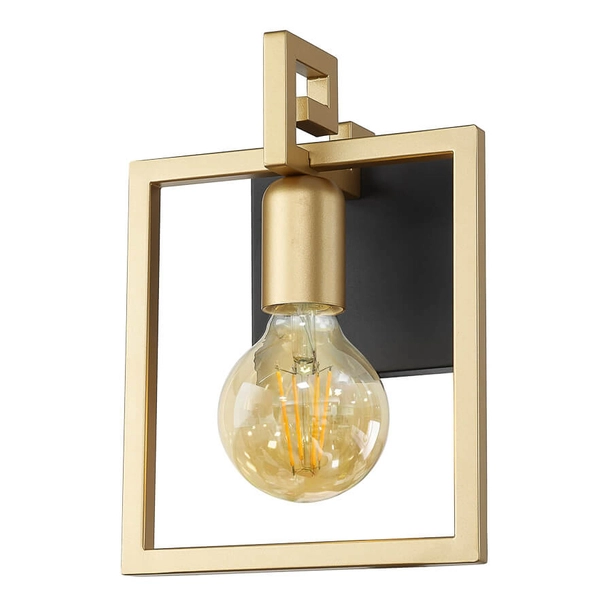 Kinkiet ścienny Primero WL-44003-1-BK-GD kwadratowy złoty