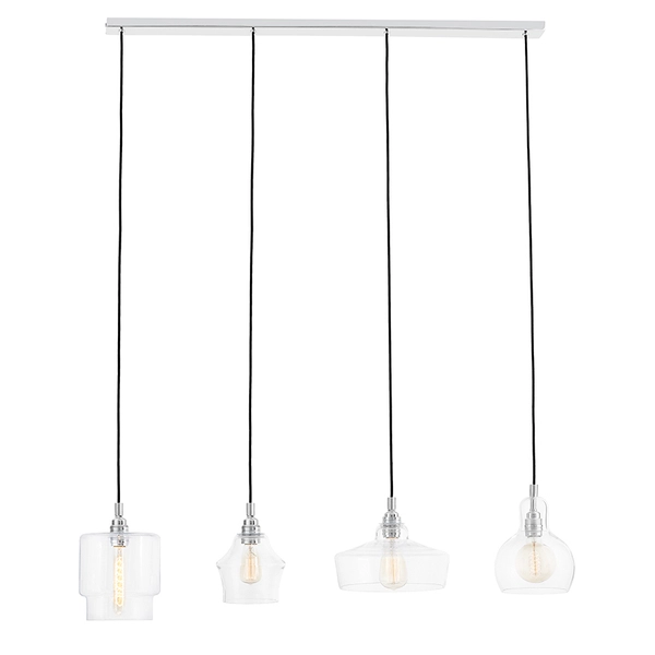 LAMPA wisząca LONGIS 10523409 Kaspa metalowa OPRAWA listwa ZWIS szklany przezroczysty