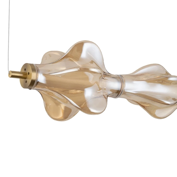 Ledowa lampa wisząca Elva 18216 LED 30W 3000K bursztynowy mosiądz