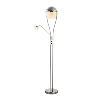 Okrągła lampa stojąca Chris 478310206 LED 22W+3,8W 3000K srebrna