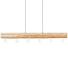 Drewniana lampa wisząca Trabo 99433/35 nad wyspę do kuchni sosnowa