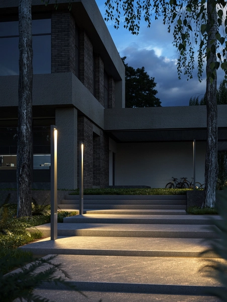 Słupek ogrodowy Bonn O425FL-L25GF Maytoni LED 25W 3000K IP65 ramka grafit