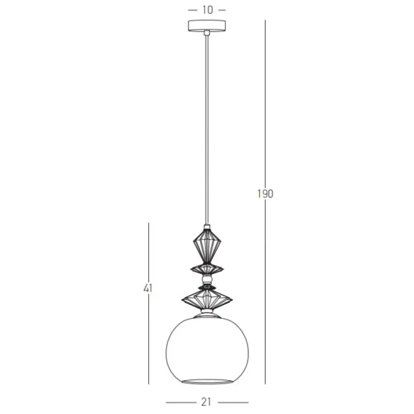 Ceramiczna wisząca lampa 22079 szkło opalowe do przedpokoju mosiądz