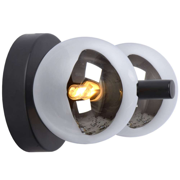 Kinkiet LAMPA ścienna TYCHO 45274/02/30 Lucide loftowa OPRAWA szklane kule przydymione szare czarne
