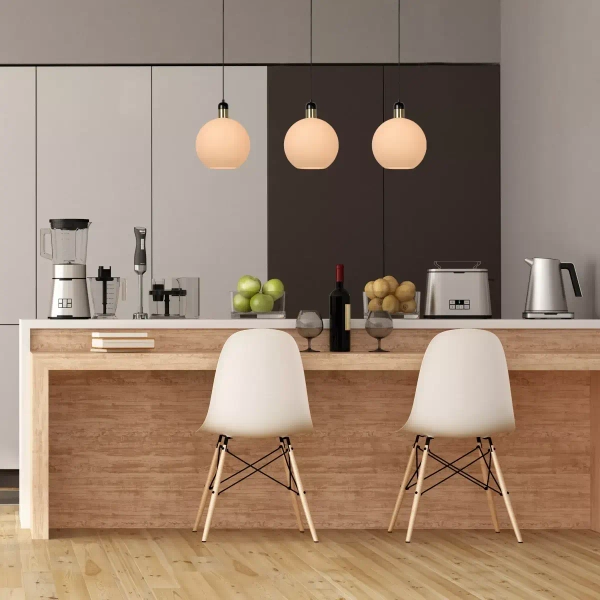 Potrójna wisząca lampa Julius 34438/03/61 Lucide szklana biała czarna